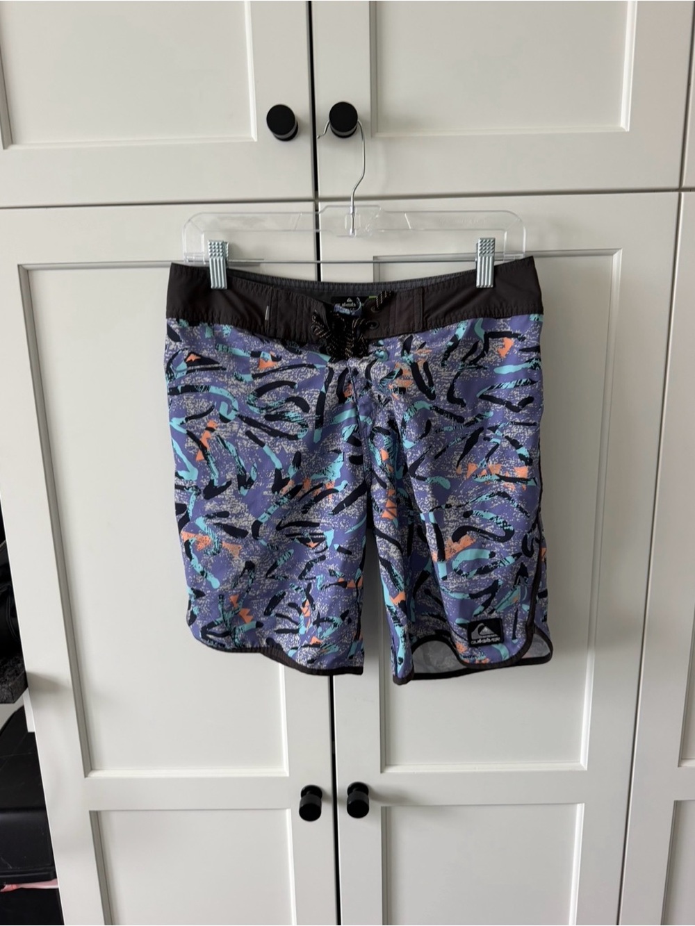 Quiksilver Men's Purple Teal Abstract Swim Shorts